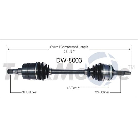 Surtrack Axle Cv Axle Shaft, Dw-8003 DW-8003
